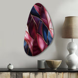 Radiant Glamour Deep Burgundy Marlbe - Asymmetric Metal Wall Art