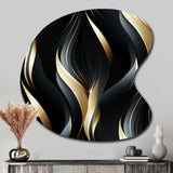 Deep Black And Gold Elegance - Asymmetric Metal Wall Art