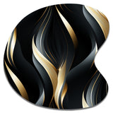 Deep Black And Gold Elegance - Asymmetric Metal Wall Art