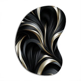 Deep Black Silver Elegance - Asymmetric Metal Wall Art