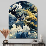 Hokusai  Japanese Waves Pattern - Asymmetric Metal Wall Art