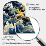 Hokusai  Japanese Waves Pattern - Asymmetric Metal Wall Art