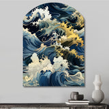 Hokusai  Japanese Waves Pattern - Asymmetric Metal Wall Art