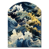 Hokusai  Japanese Waves Pattern - Asymmetric Metal Wall Art