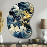 Hokusai  Japanese Waves Pattern - Asymmetric Metal Wall Art