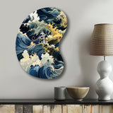 Hokusai  Japanese Waves Pattern - Asymmetric Metal Wall Art