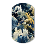 Hokusai  Japanese Waves Pattern - Asymmetric Metal Wall Art