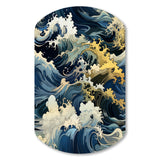 Hokusai  Japanese Waves Pattern - Asymmetric Metal Wall Art