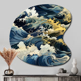 Hokusai  Japanese Waves Pattern - Asymmetric Metal Wall Art