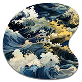 Hokusai  Japanese Waves Pattern - Asymmetric Metal Wall Art