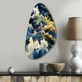 Hokusai  Japanese Waves Pattern - Asymmetric Metal Wall Art