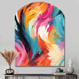 Colorful Painterly Ikat Symphony - Asymmetric Metal Wall Art