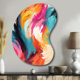 Colorful Painterly Ikat Symphony - Asymmetric Metal Wall Art