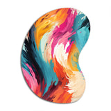 Colorful Painterly Ikat Symphony - Asymmetric Metal Wall Art