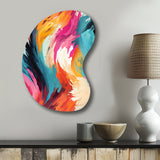 Colorful Painterly Ikat Symphony - Asymmetric Metal Wall Art