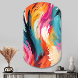 Colorful Painterly Ikat Symphony - Asymmetric Metal Wall Art