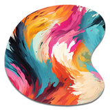 Colorful Painterly Ikat Symphony - Asymmetric Metal Wall Art