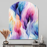 Colorful Watercolor Ikat Mirage - Asymmetric Metal Wall Art