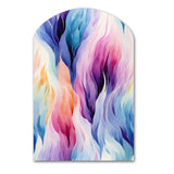 Colorful Watercolor Ikat Mirage - Asymmetric Metal Wall Art