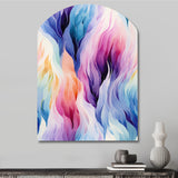 Colorful Watercolor Ikat Mirage - Asymmetric Metal Wall Art