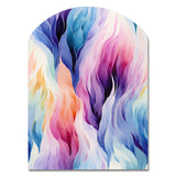 Colorful Watercolor Ikat Mirage - Asymmetric Metal Wall Art