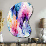 Colorful Watercolor Ikat Mirage - Asymmetric Metal Wall Art