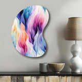 Colorful Watercolor Ikat Mirage - Asymmetric Metal Wall Art