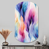 Colorful Watercolor Ikat Mirage - Asymmetric Metal Wall Art