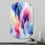 Colorful Watercolor Ikat Mirage - Asymmetric Metal Wall Art