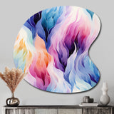 Colorful Watercolor Ikat Mirage - Asymmetric Metal Wall Art