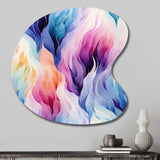 Colorful Watercolor Ikat Mirage - Asymmetric Metal Wall Art