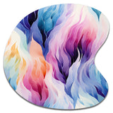 Colorful Watercolor Ikat Mirage - Asymmetric Metal Wall Art