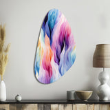 Colorful Watercolor Ikat Mirage - Asymmetric Metal Wall Art