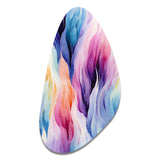 Colorful Watercolor Ikat Mirage - Asymmetric Metal Wall Art