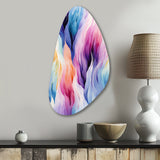 Colorful Watercolor Ikat Mirage - Asymmetric Metal Wall Art