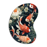 Koi Fish Harmony Watercolor Wonders - Asymmetric Metal Wall Art