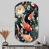 Koi Fish Harmony Watercolor Wonders - Asymmetric Metal Wall Art