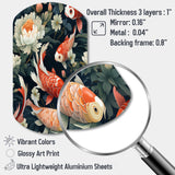 Koi Fish Harmony Watercolor Wonders - Asymmetric Metal Wall Art