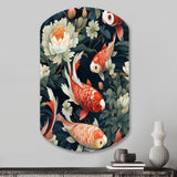 Koi Fish Harmony Watercolor Wonders - Asymmetric Metal Wall Art