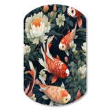 Koi Fish Harmony Watercolor Wonders - Asymmetric Metal Wall Art