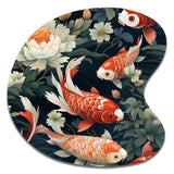 Koi Fish Harmony Watercolor Wonders - Asymmetric Metal Wall Art