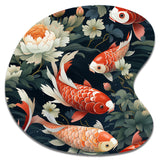 Koi Fish Harmony Watercolor Wonders - Asymmetric Metal Wall Art