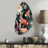 Koi Fish Harmony Watercolor Wonders - Asymmetric Metal Wall Art