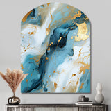 Gold Artistic Elegance Marble Grace - Asymmetric Metal Wall Art