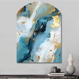 Gold Artistic Elegance Marble Grace - Asymmetric Metal Wall Art