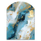 Gold Artistic Elegance Marble Grace - Asymmetric Metal Wall Art