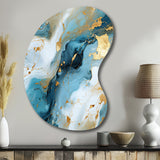 Gold Artistic Elegance Marble Grace - Asymmetric Metal Wall Art