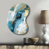 Gold Artistic Elegance Marble Grace - Asymmetric Metal Wall Art