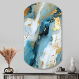 Gold Artistic Elegance Marble Grace - Asymmetric Metal Wall Art