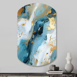 Gold Artistic Elegance Marble Grace - Asymmetric Metal Wall Art